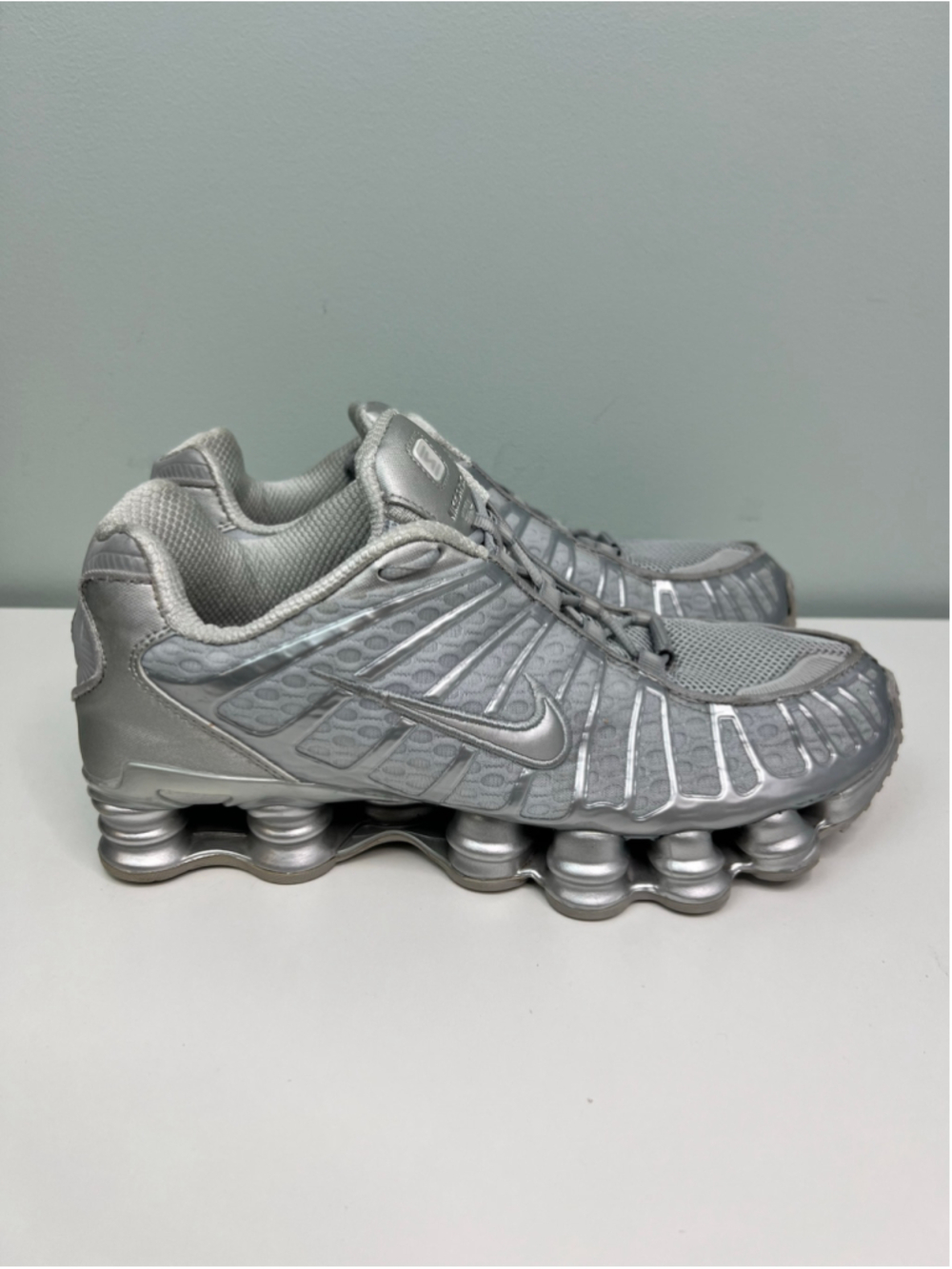 Nike Shox TL Silver Chrome White Pure Platinum Mens Size 11 Sneakers Shoes
